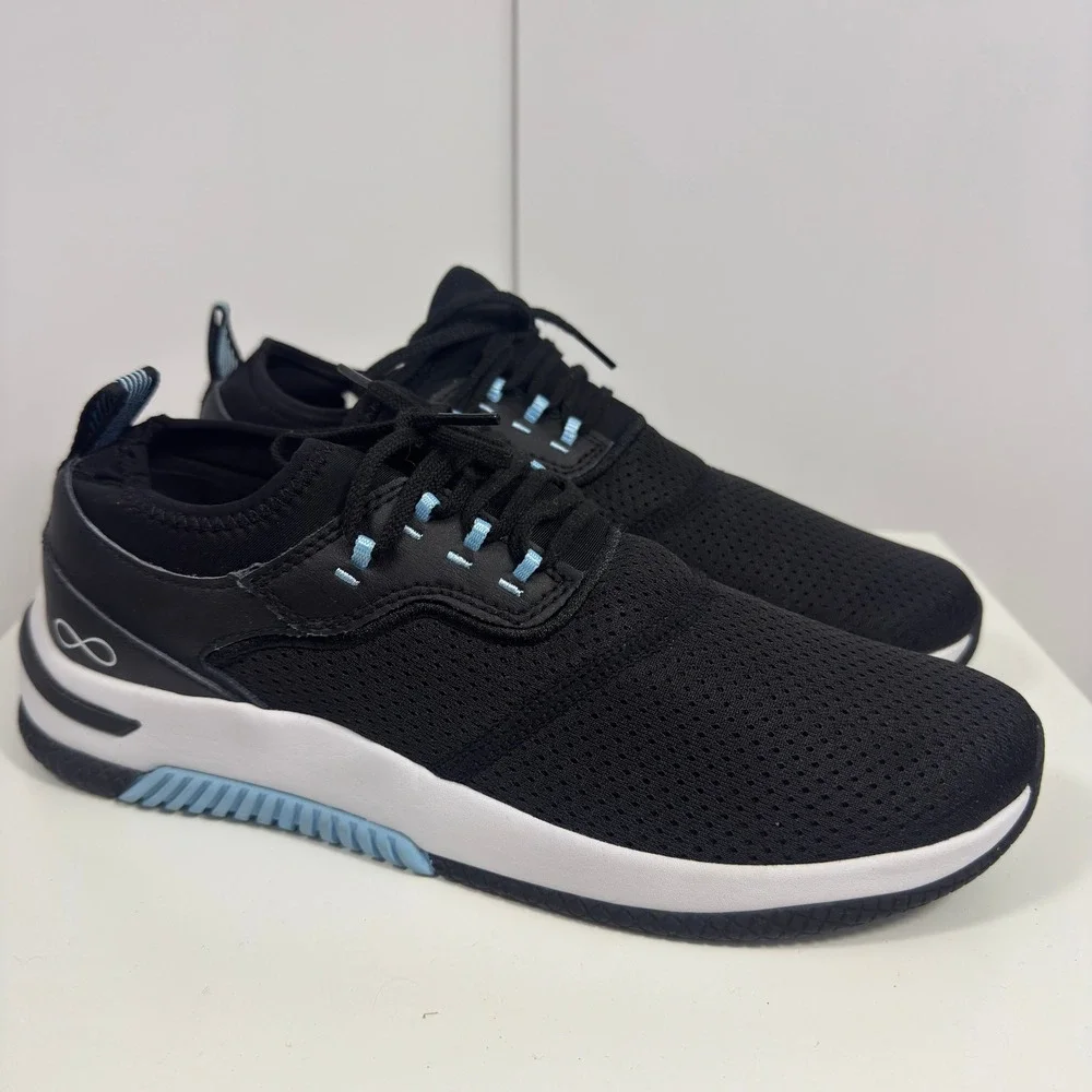 Infinity by Cherokee Dart Nursing Size 10 Womens Black Blue Athletic Sneakers